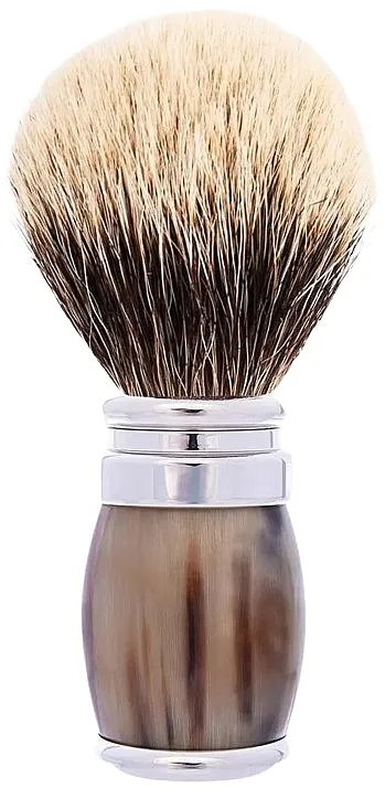Plisson Horn And Chrome Finish &amp; European Grey Shaving Brush Četka za brijanje