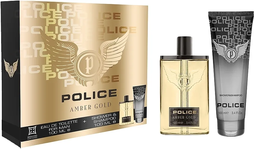 Police Amber Gold Man Set (edt/100ml + shampoo/100ml)