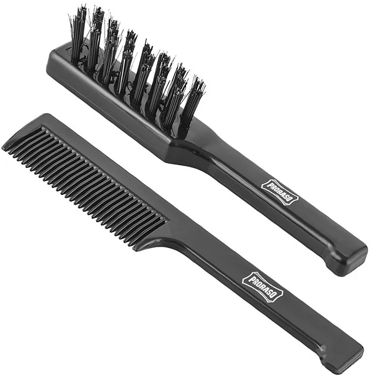 Proraso Moustache Comb and Beard Brush Set (brush/2pcs) Set za njegu brade i brkova