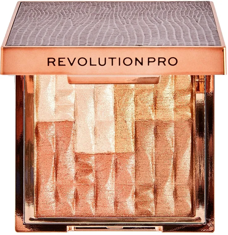 Puder i hajlajter sa bronzerom Revolution Pro Goddess Glow Shimmer Brick Bronzer