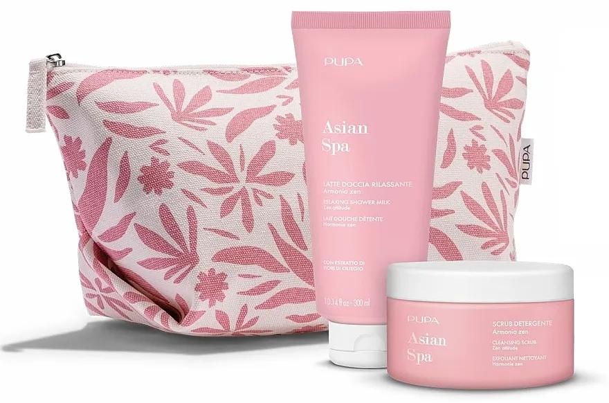 Pupa Asian Spa (sh/milk/300ml + b/scrub/250ml + bag) Set