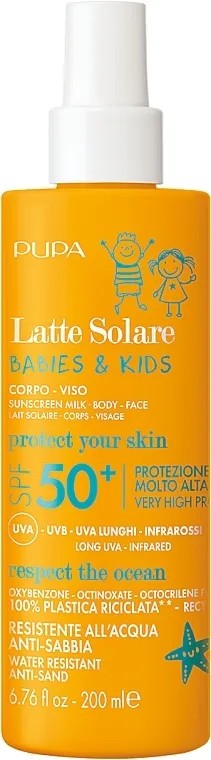 Pupa Babies And Kids Sunscreen Milk Body Face SPF 50+ Dečije mleko za zaštitu lica i tela od sunca