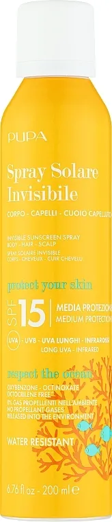 Pupa Spray Solare Invisibile SPF 15 Sprej za zaštitu od sunca za tijelo