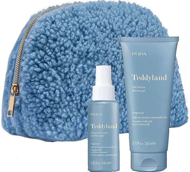 Pupa Teddyland Hazelnat Milk And Blue Chamomile(b/spray/100ml + s/gel/200ml + bag) Set za telo