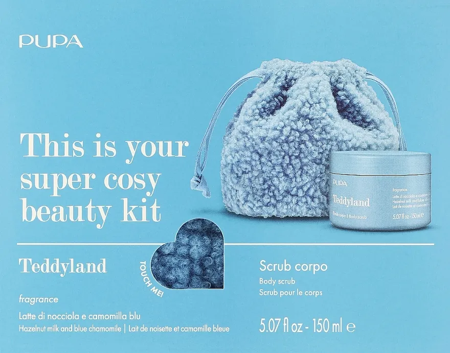 Pupa Teddyland Hazelnut Milk And Blue Chamomile (b/scrub/150ml + bag) Set