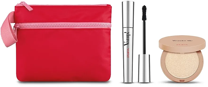 Pupa Vamp! Mascara &amp; Wonder Me Glow (mascara/9ml + highlighter/7.5g + bag) Set