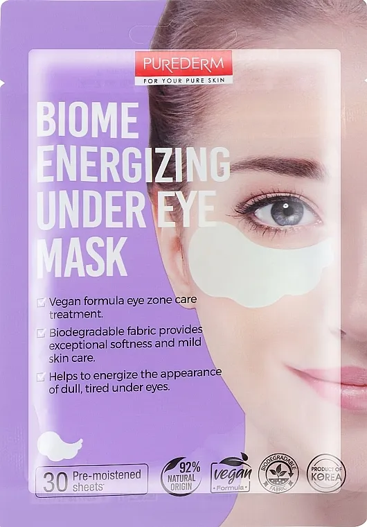 Purederm Biome Energizing Under Eye Mask Probiotičke veganske maske za oči