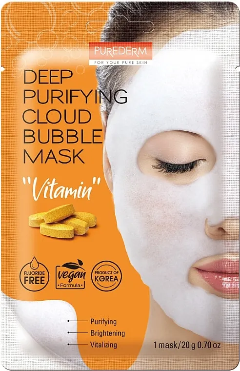 Purederm Deep Purifying Cloud Bubble Mask Vitamin Bubble maska za lice s vitaminima