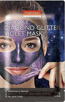 Purederm Galaxy Diamond Glitter Violet Mask Maska-folija za lice "Ljubičasta"