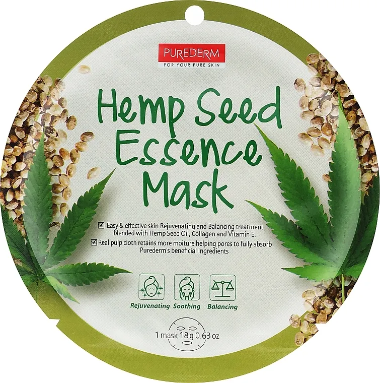 Purederm Hemp Seed Essence Mask Protiv bora maska za lice sa ekstraktom semenki konoplje