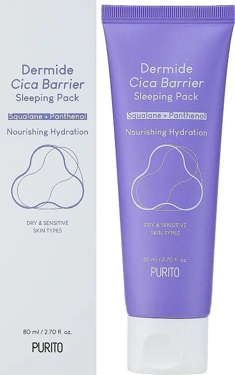 Purito Dermide Cica Barrier Sleeping Pack Regenerirajuća noćna maska ​​za lice