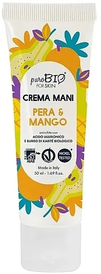 PuroBio Cosmetics Mango Pear Hand Cream Krema za ruke Mango i Kajsija, hidratantno-zaštitna