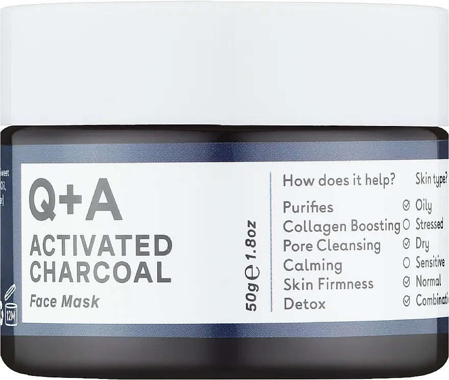 Q+A Activated Charcoal Face Mask Maska za lice "Detox"