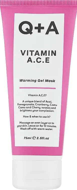 Q+A Vitamin A.C.E. Warming Gel Mask Multivitaminska maska ​​za lice