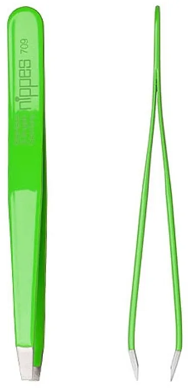 Ravna pinceta, 9,5 cm, zelena Nippes Solingen Tweezer 709