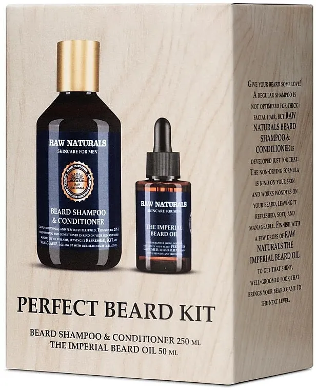Raw Naturals Perfect Beard Kit (b/oil/50ml + b/sh/250ml) Set