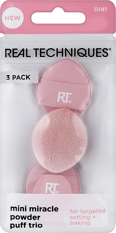 Real Techiques Mini Miracle Powder Puff Trio Set sunđera za šminkanje