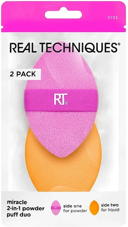 Real Techiques Miracle 2-In-1 Powder Puff Duo Set sunđera za šminkanje