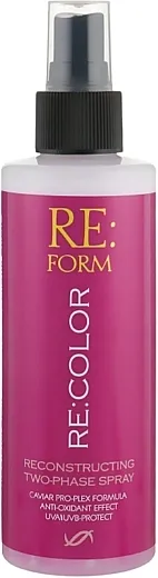 Re:form Re:color Reconstructing Two-Phase Dvofazni sprej za obnavljanje farbane kose "Očuvanje boje"