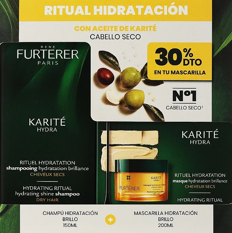 Rene Furterer Karite Hydra (shm/150ml + mask/200ml) Set Hidratantni Šampon