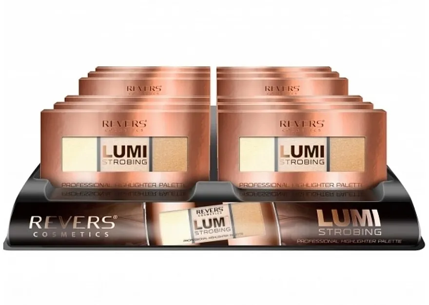 Revers Cosmetics Lumi Strobing Professional Highlighter Palette Set iluminatora, 12 kom.