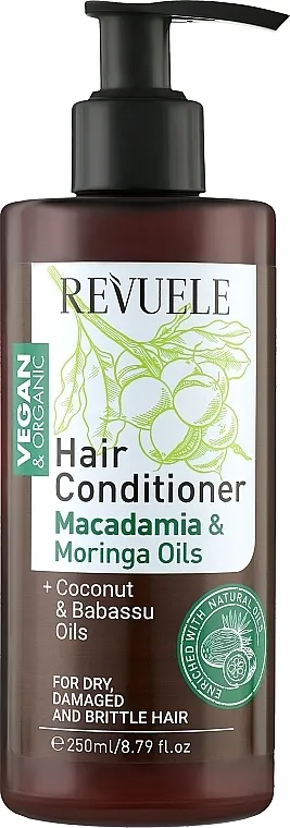 Revuele Vegan &amp; Organic Hair Conditioner Macadamia &amp; Moringa Extracts Regenerator za kosu s ekstraktom makadamije i moringe