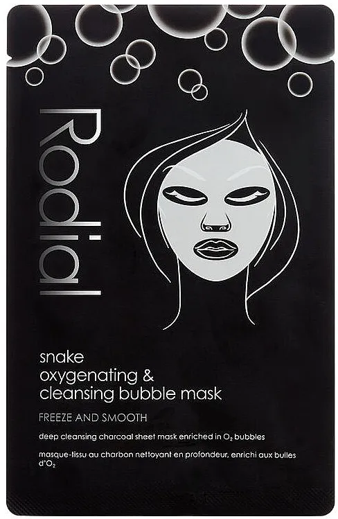 Rodial Snake Oxygenating &amp; Cleansing Bubble Sheet Mask Sheet maska za lice od mehurića sa drvenim ugljem