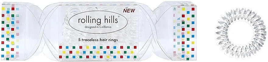 Rolling Hills 5 Traceless Hair Rings Cracker Transparent Gumica-narukvica za kosu, prozirna