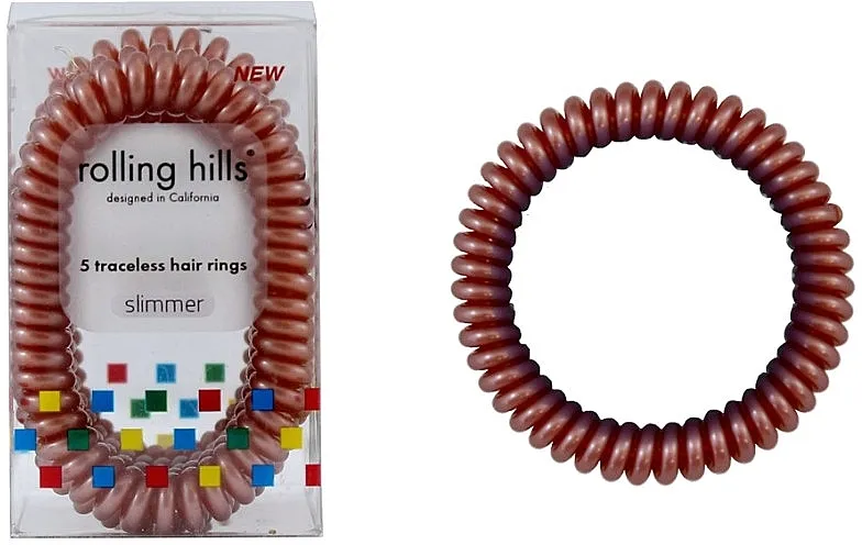 Rolling Hills 5 Traceless Hair Rings Slimmer Bronze Gumica-narukvica za kosu, brončana