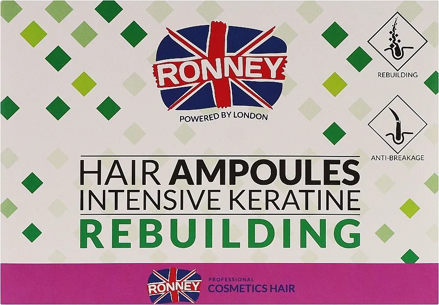 Ronney Hair Ampoules Intensive Keratine Rebuilding Revitalizirajuće ampule za suhu i oštećenu kosu