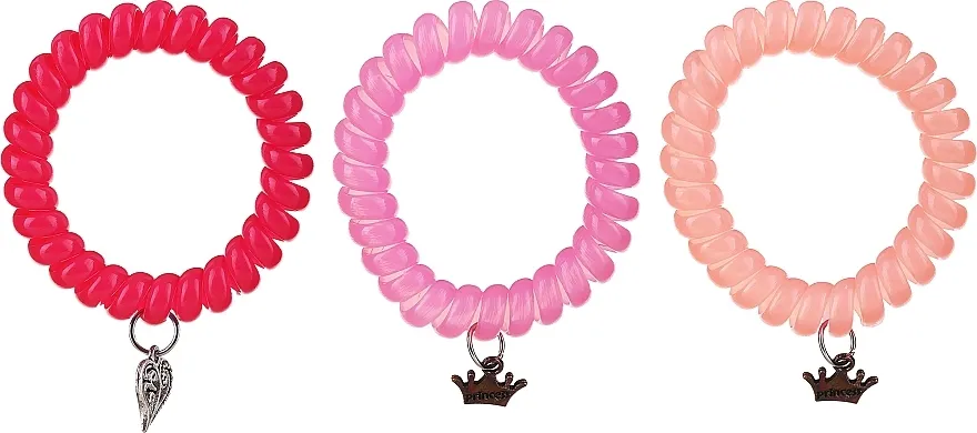 Ronney Professional Funny Ring Bubble Gumice za kosu, crvena + roze + boja breskve