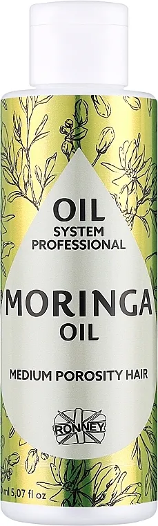 Ronney Professional Oil System Medium Porosity Hair Moringa Oil Ulje za kosu srednje poroznosti sa uljem moringe