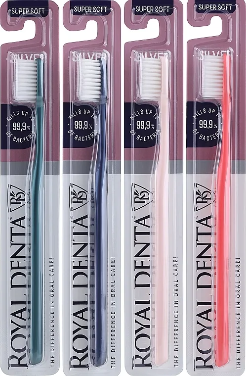 Royal Denta Silver Super Soft (t/brush/4pcs) Set ekstra mekanih četkica za zube sa nanočesticama srebra