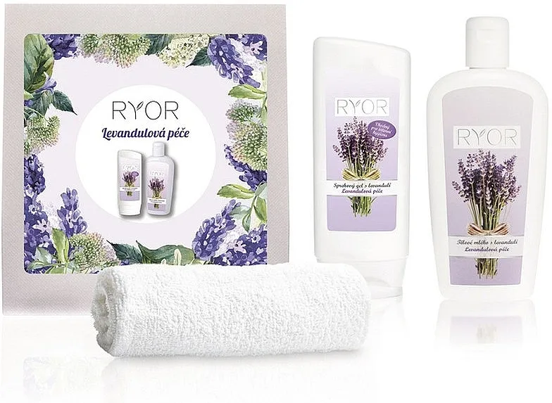 Ryor Lavender Care Set (sh/gel/200ml + lot/300ml + towel)