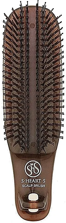 S-Heart-S Scalp Brush Com Hard Dark Brown Četka za masažu temena, tvrda, braon