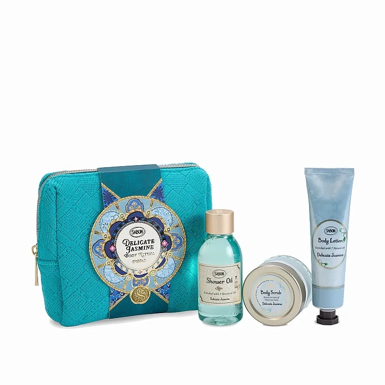 Sabon Delicate Jasmine Body Ritual (sh/oil/100ml + b/lot/50ml + b/scr/60g + pouch) Set za negu tela