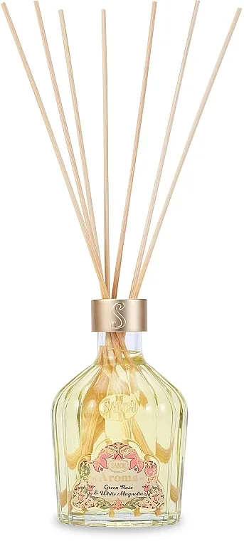 Sabon Home Aroma Reed Diffuser Green Rose &amp; Magnolia Mirisni difuzor sa pamučnim štapićima 'Zelena ruža i magnolija'