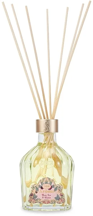 Sabon Home Aroma Reed Diffuser Rose Tea &amp; Violet Difuzer mirisa sa štapićima od trske 'Ruže i ljubičice'