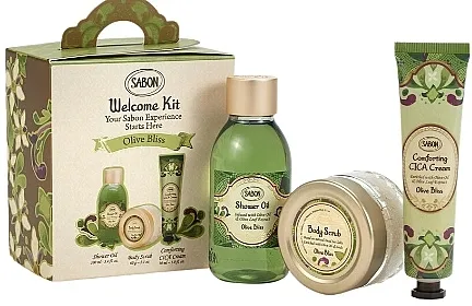 Sabon Olive Bliss Welcome Kit (sh/oil/100ml+b/cr/30ml+b/scrub/60gr) Set za telo