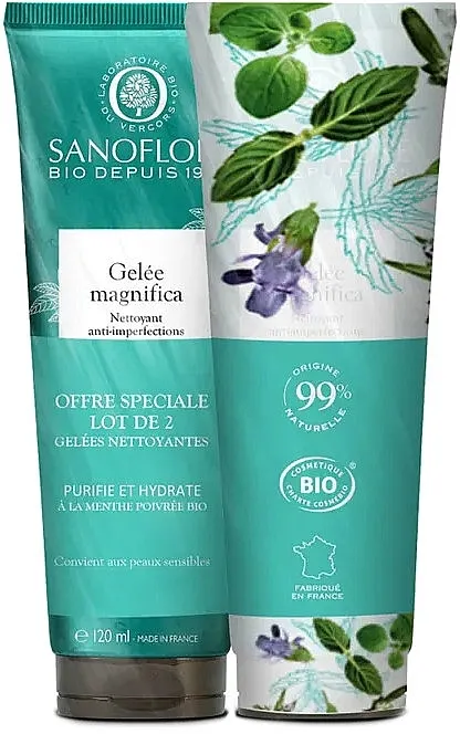 Sanoflore Magnifica Organic Anti-Imperfections Purifying Cleansing Jelly Set (jelly/2x120ml) Set za negu lica