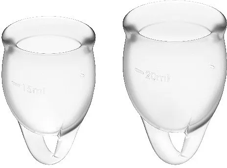 Satisfyer Feel Confident Menstrual Cups Transparent Set menstrualnih čašica, prozirna