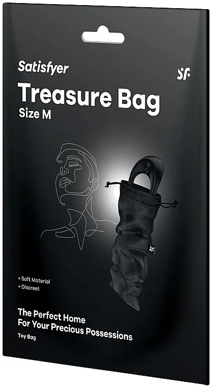 Satisfyer Treasure Bag Black Kesica za čuvanje seks igračaka, crna, Size M