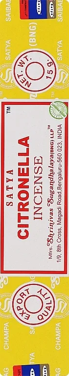 Satya Citronella Incense Sticks Mirišljavi štapići Citronela