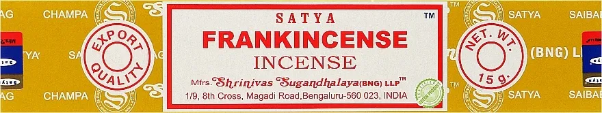 Satya Frankincense Incense Mirisni štapići Tamjan