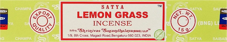Satya Lemon Grass Incense Mirišljavi štapići Limunska trava