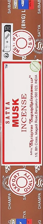 Satya Musk Incense Mirišljavi štapići Mošus
