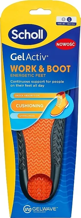 Scholl Gel Activ Work &amp; Boot Size L 40-46.5 Gel ulošci za radne cipele