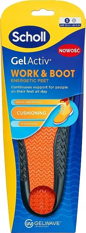 Scholl Gel Activ Work &amp; Boot Size S 35.5-40.5 Gel ulošci za radnu obuću