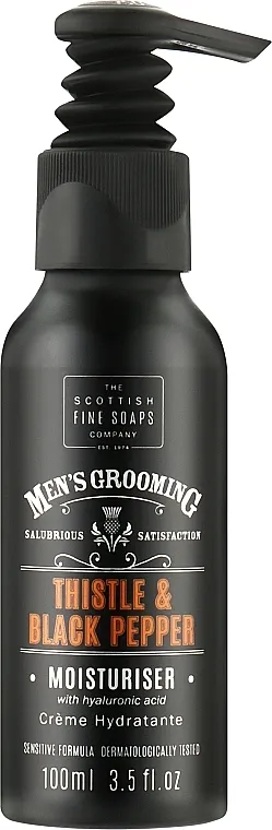 Scottish Fine Soaps Mens Grooming Thistle &amp; Black Pepper Moisturiser Hidratantna krema za lice, pumpica
