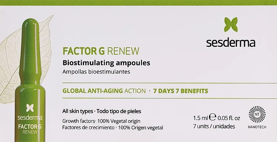 SesDerma Laboratories Factor G Renew Biostimulating Ampoules Anti-Ageing Action Ampule za lice